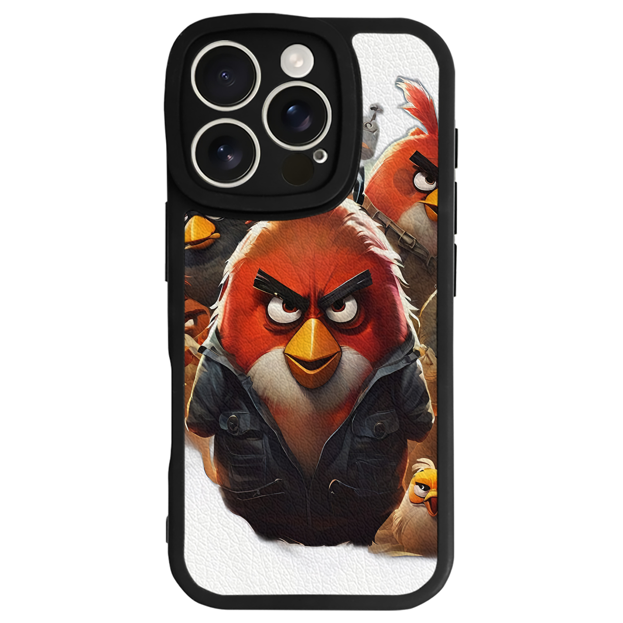 （画像用） Angry Birds アングリーバード 【iPhone 16シリーズ対応】シリコンスマホケース（レザー調） 材質：シリコン
